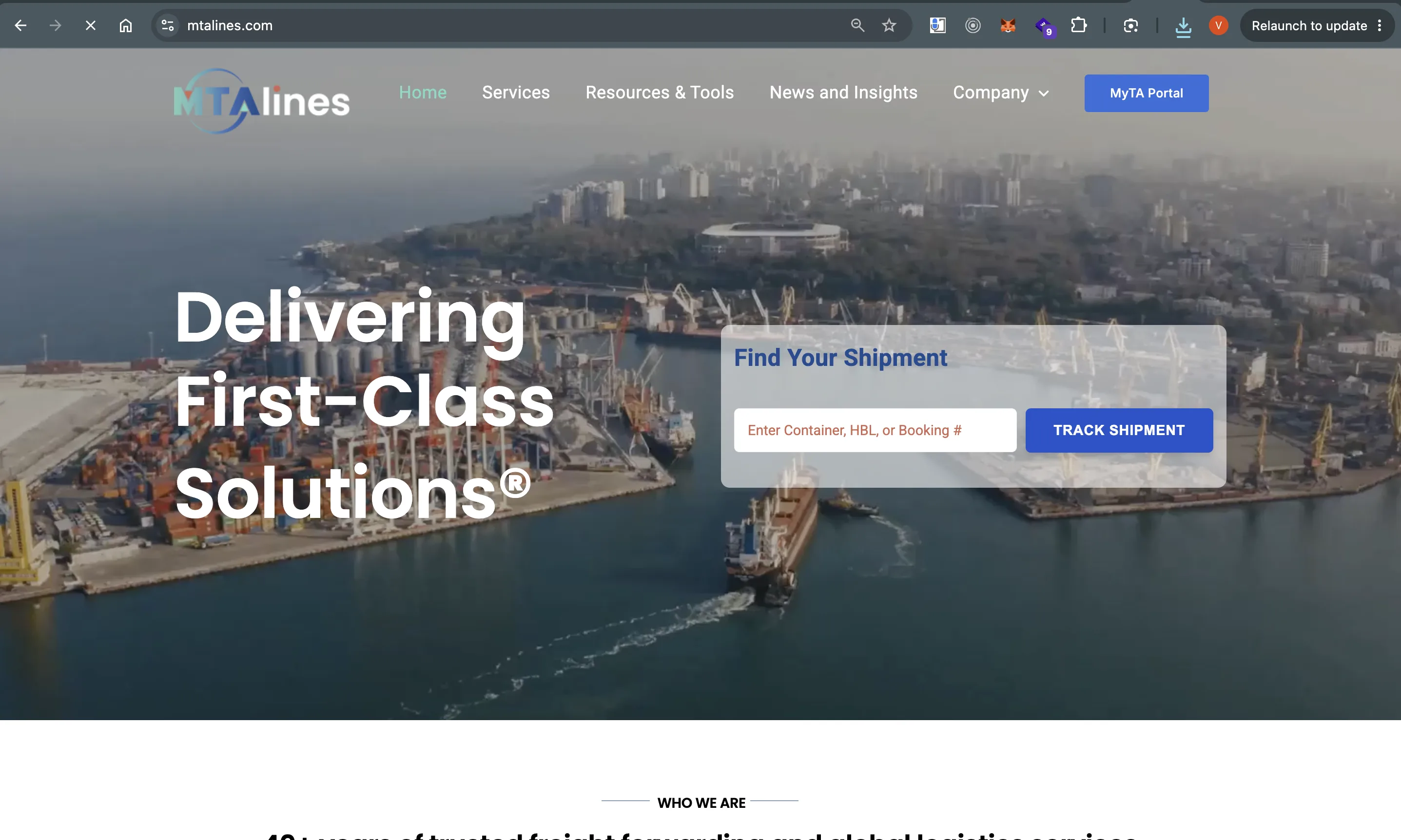 MTA Lines website screenshot